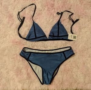 NWT Cupshe Blue & Black Bikini